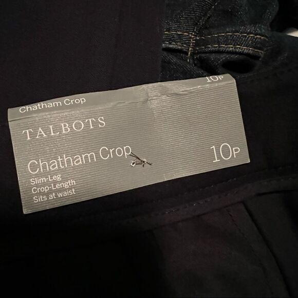 NWT! Talbots navy Chatham crop pants - Picture 4 of 8